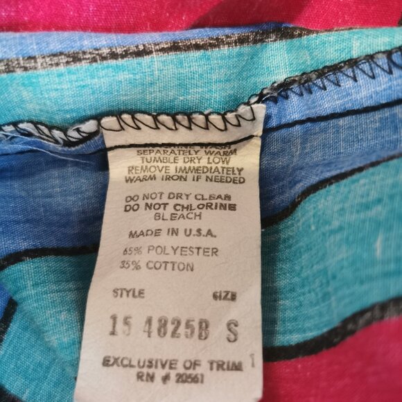 Vintage Oscar de la renta cotton blend striped dress size S 0061 - Picture 5 of 6